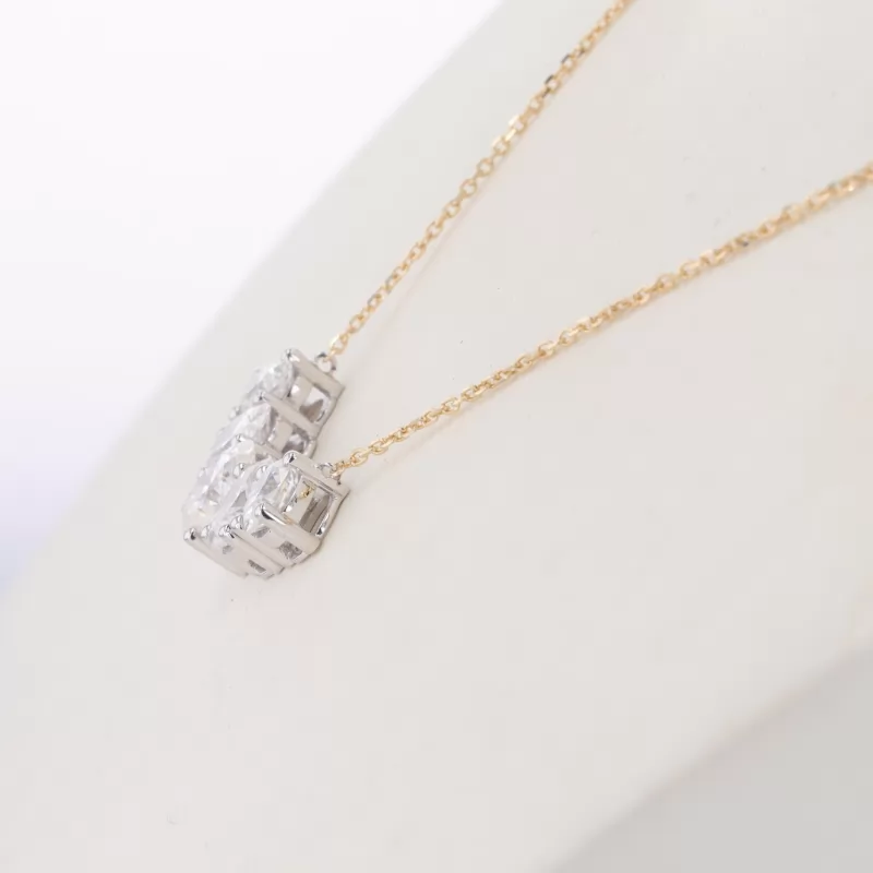 6×8mm Oval Cut Moissanite Diamond 14K Gold Pendant Necklace