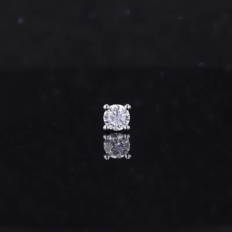 4mm Round Brilliant Cut Moissanite S925 Sterling Silver Diamond Pendant