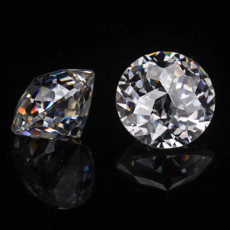 DEF Color Round Shape Double Rose Cut Moissanite