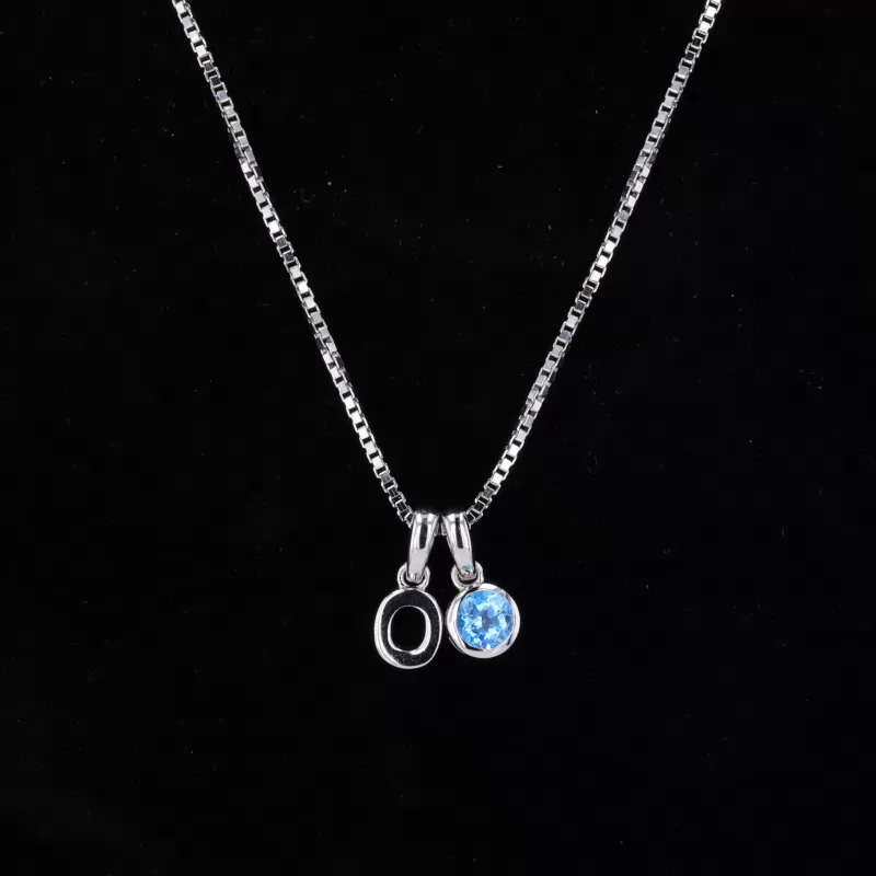 4mm Round Brilliant Cut Moissanite Bezel Set S925 Sterling Silver Diamond Pendant Necklace