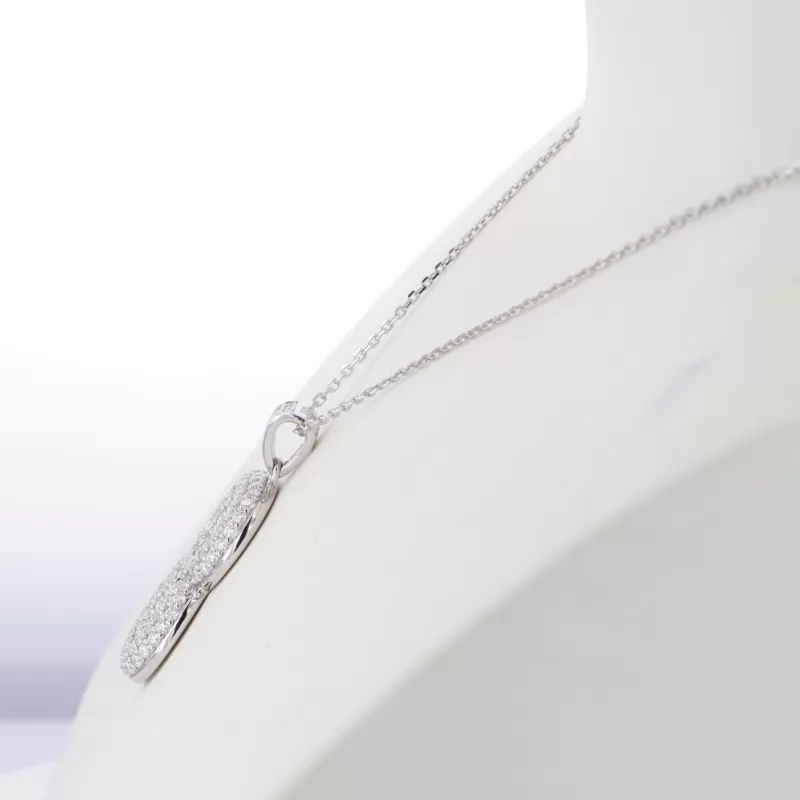 1.5mm Round Brilliant Cut Moissanite Diamond S925 Sterling Silver Number Pendant Necklace