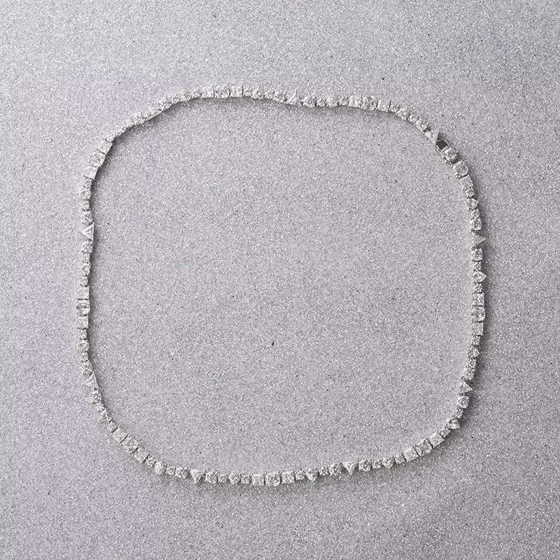 Fancy Shape Moissanite 14K White Gold Diamond Tennis Necklace