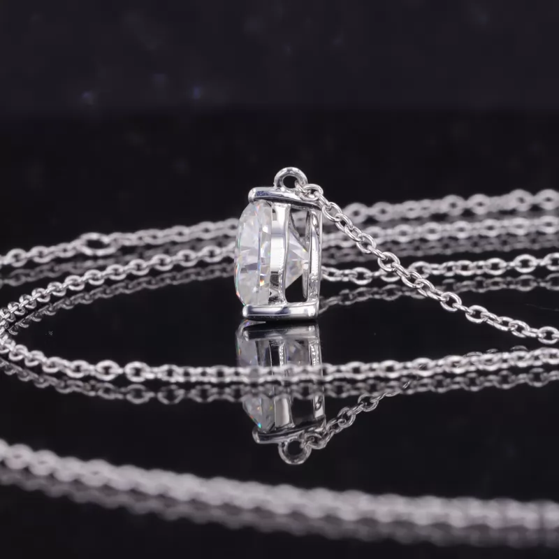 7.5×7.5mm Heart Cut Moissanite S925 Sterling Silver Diamond Pendant Necklace