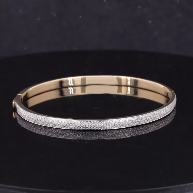 0.9mm Round Brilliant Cut Lab Grown Diamond 9K Gold Diamond Bracelet