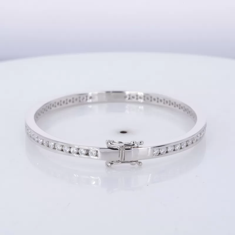 2mm Round Brilliant Cut Moissanite S925 Sterling Silver Diamond Bracelet