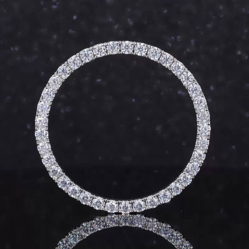 2.8mm Round Brilliant Cut Moissanite S925 Sterling Silver Diamond Bracelet