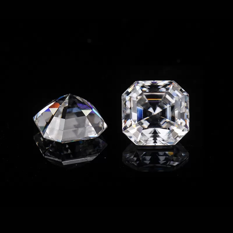 GH Asscher Cut Moissanite