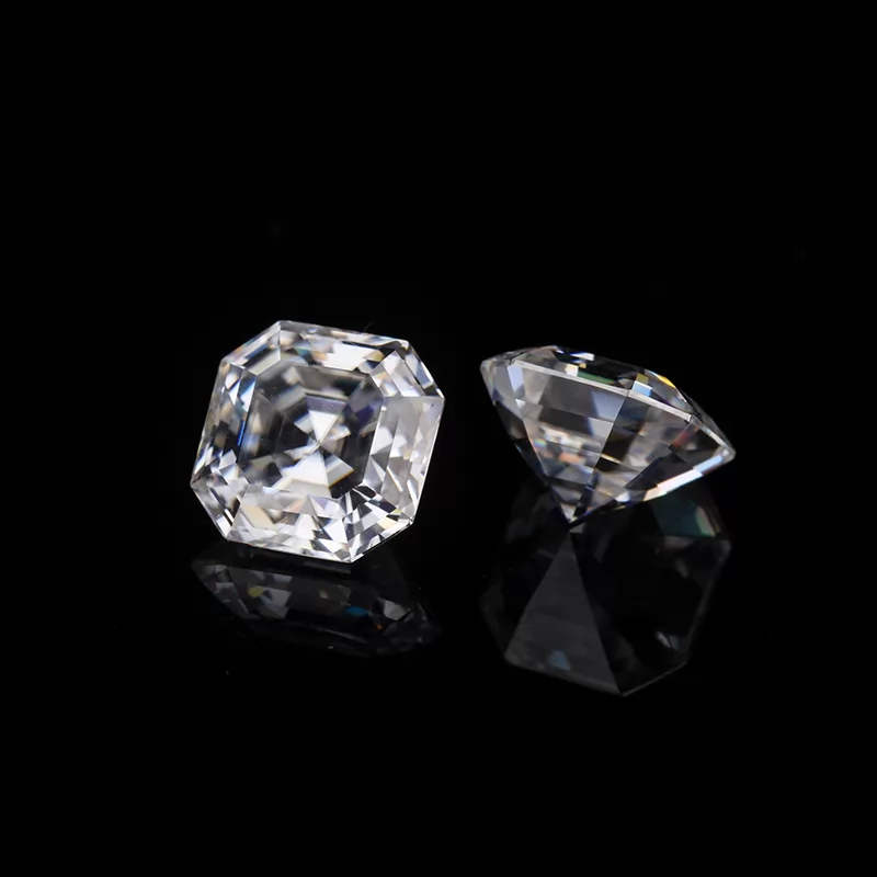 GH Asscher Cut Moissanite