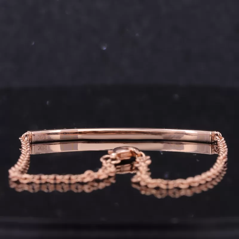 1.8mm Round Brilliant Cut Moissanite 14K Rose Gold Diamond Bracelet