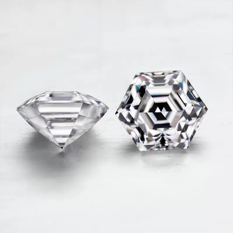 6×6mm Hexagon Shape D Color Moissanite