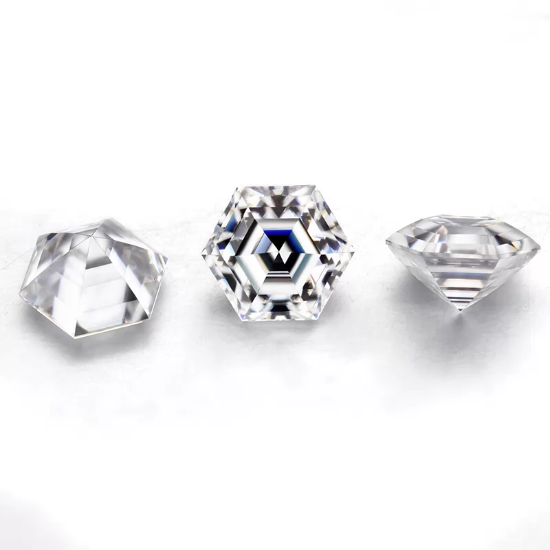 6×6mm Hexagon Shape D Color Moissanite