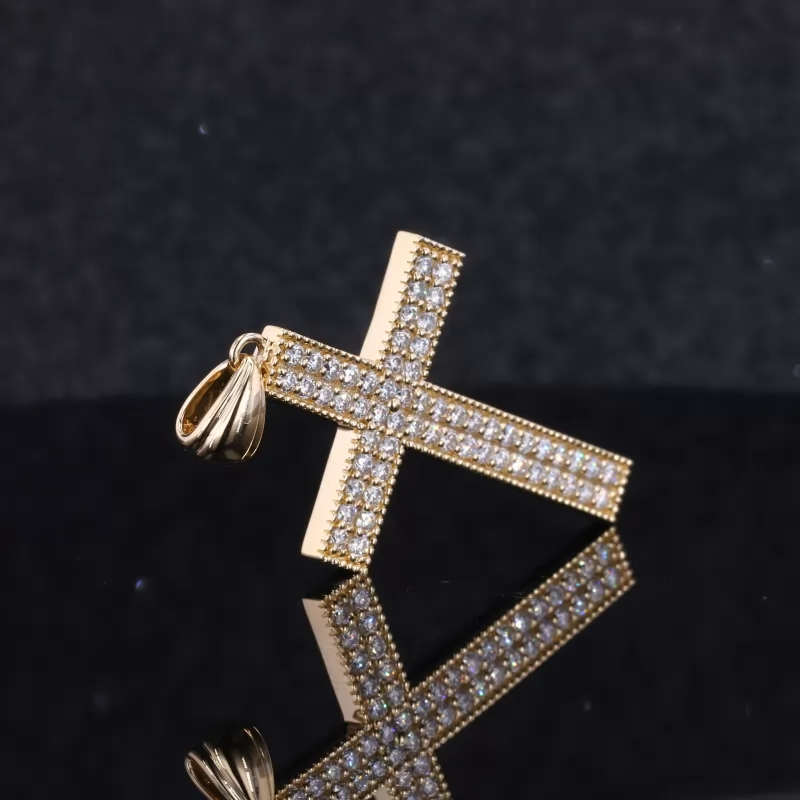 Round Brilliant Cut Moissanite 14K Gold Diamond Pendant