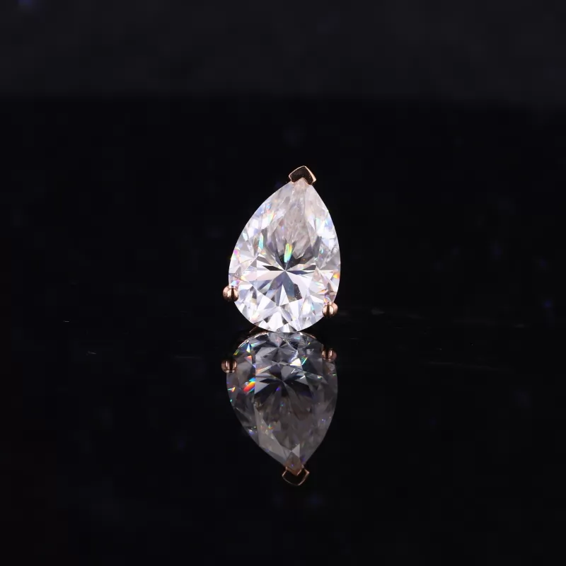 Pear Cut Moissanite 18K Rose Gold Diamond Pendant
