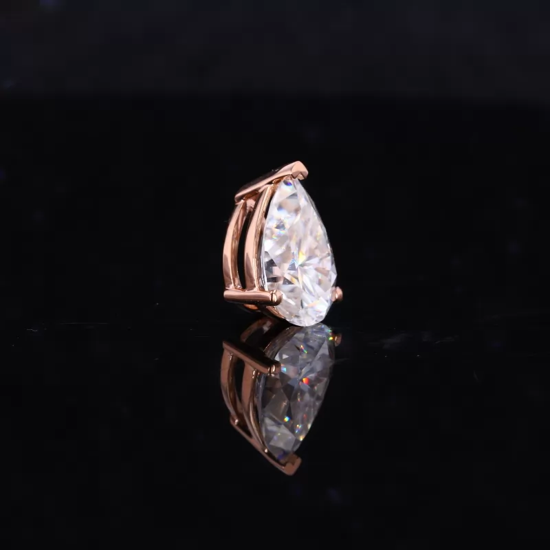 Pear Cut Moissanite 18K Rose Gold Diamond Pendant