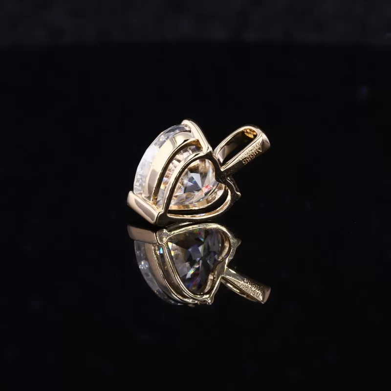 Heart Cut Moissanite 14K Gold Diamond Pendant