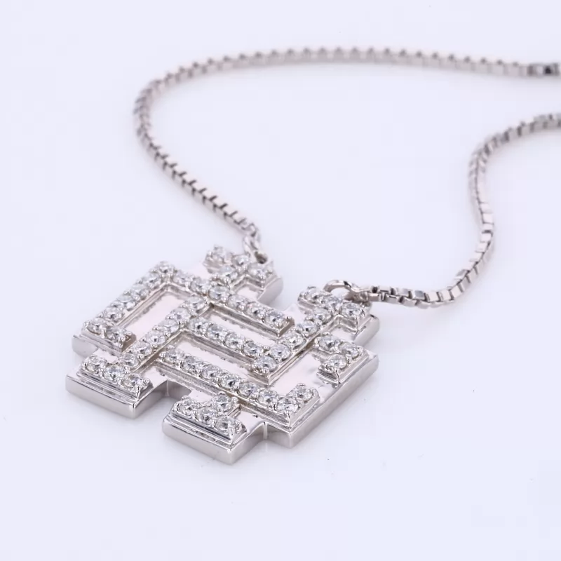 Round Brilliant Cut Moissanite S925 Sterling Silver Diamond Pendant Necklace