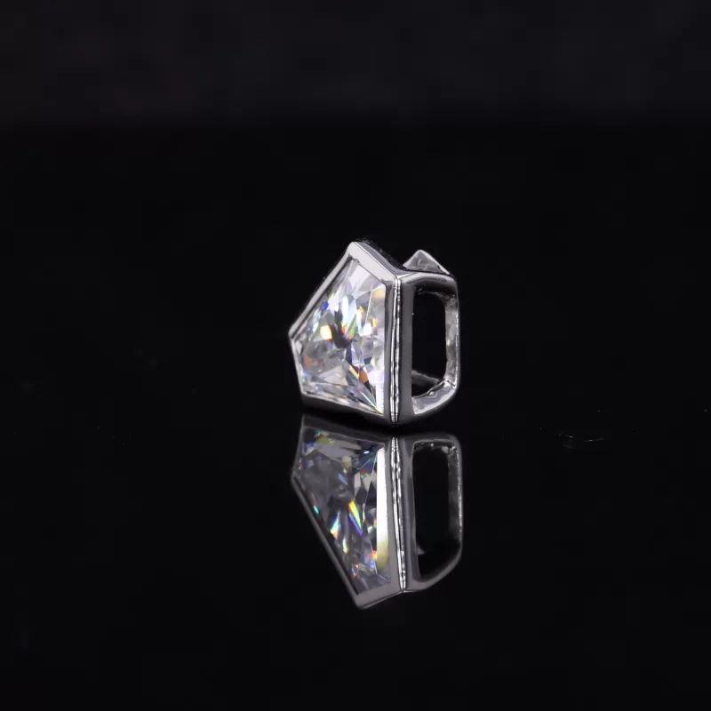 Fancy Shape Moissanite Bezel Set PT950 Diamond Pendant