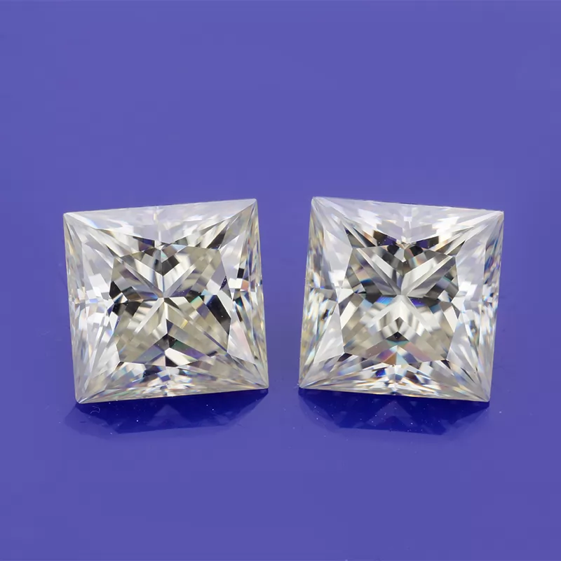 10×10mm IJ Color Square Princess Cut Moissanite