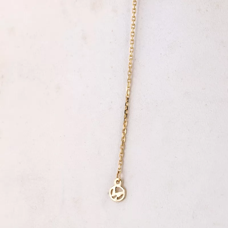 2×4mm Baguette Step Cut Moissanite 14K Yellow Gold Diamond Pendant Necklace