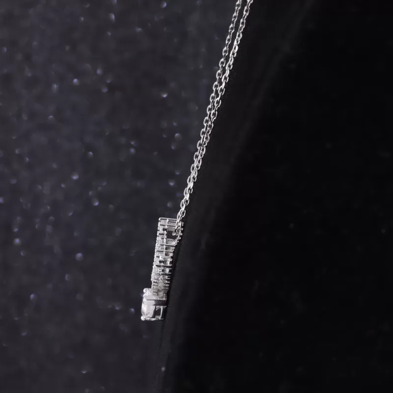 5×8mm Pear Cut Moissanite S925 Sterling Silver Diamond Pendant Necklace