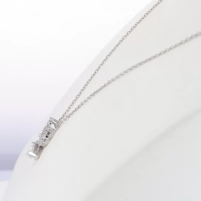 5×8mm Pear Cut Moissanite S925 Sterling Silver Diamond Pendant Necklace