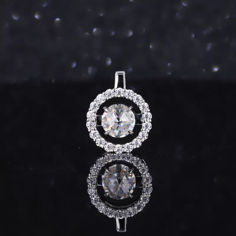 5mm Round Brilliant Cut Moissanite 14K White Gold Diamond Pendant