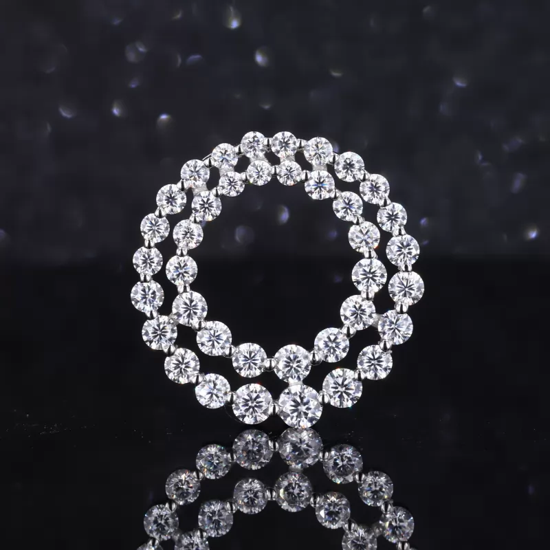 1.7mm to 3mm Round Brilliant Cut Moissanite PT950 Diamond Pendant