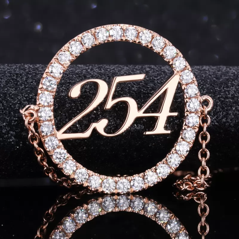 2mm Round Brilliant Cut Moissanite 14K Rose Gold Diamond Bracelet