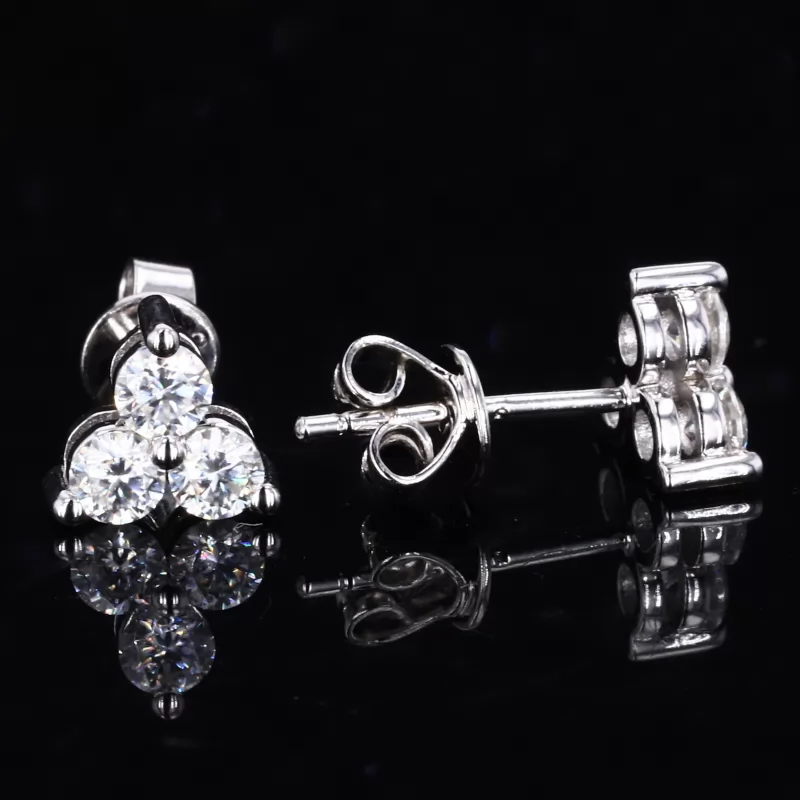 3mm Round Brilliant Cut Moissanite S925 Sterling Silver Diamond Stud Earrings