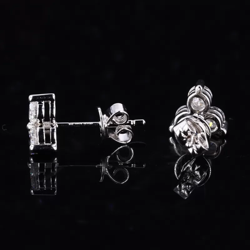 3mm Round Brilliant Cut Moissanite S925 Sterling Silver Diamond Stud Earrings