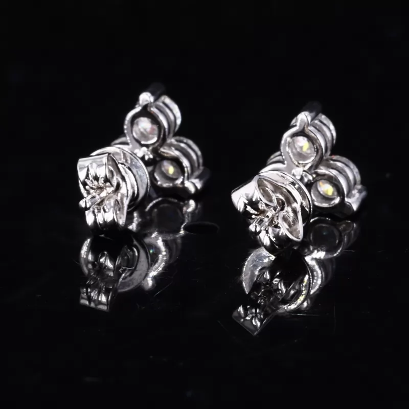 3mm Round Brilliant Cut Moissanite S925 Sterling Silver Diamond Stud Earrings