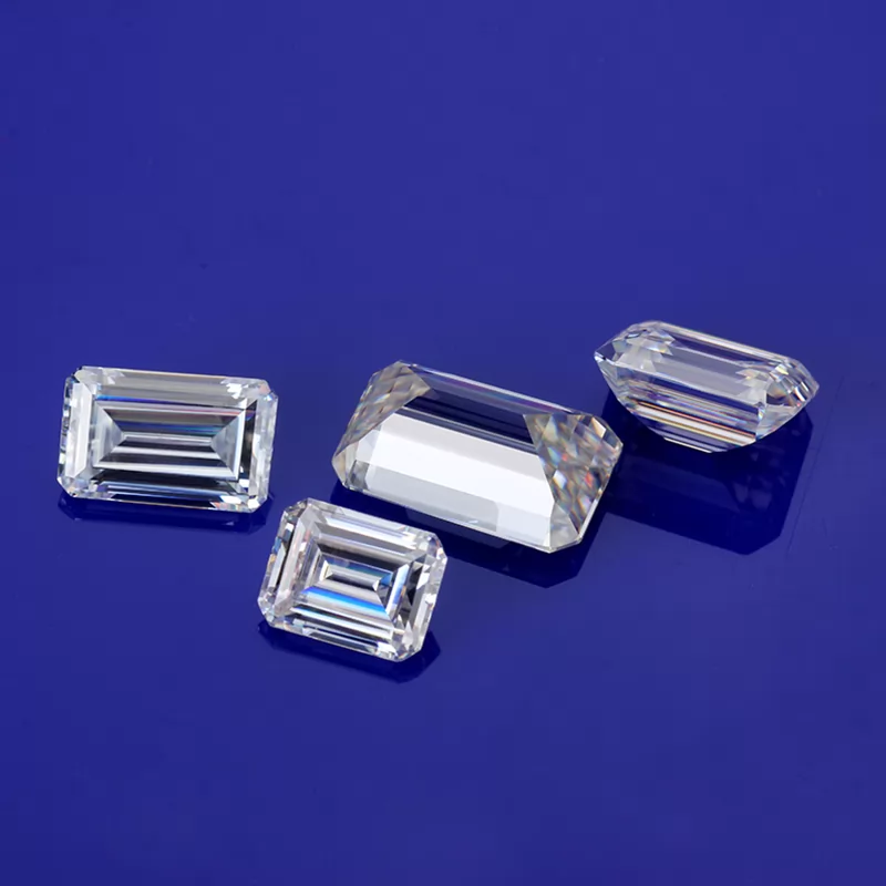 DEF Octagon Emerald Cut Moissanite