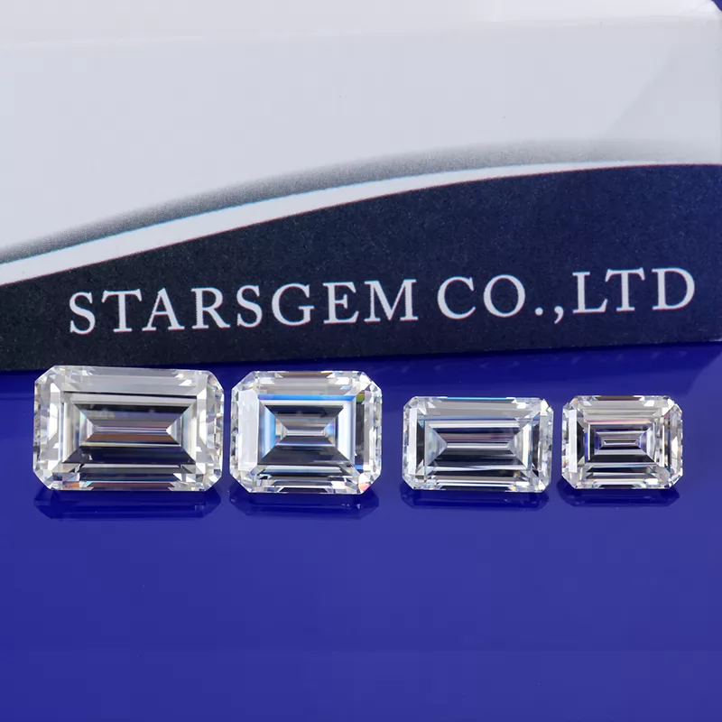 DEF Octagon Emerald Cut Moissanite