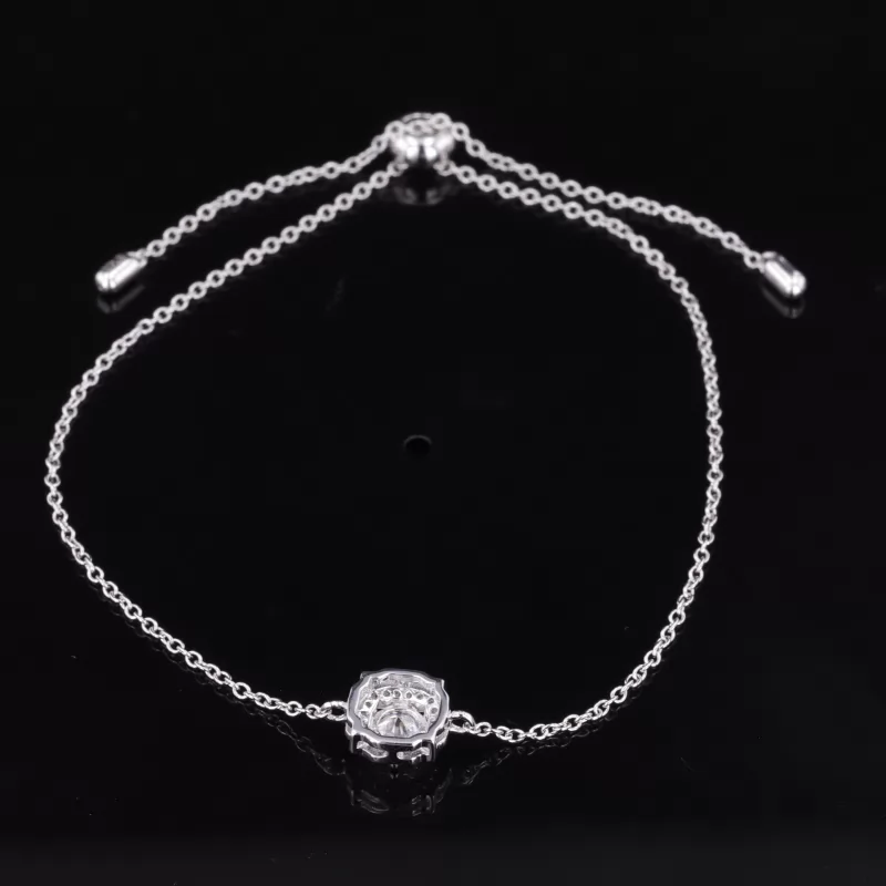 6.5mm Round Brilliant Cut Moissanite S925 Sterling Silver Diamond Bracelet