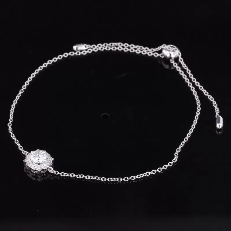 6.5mm Round Brilliant Cut Moissanite S925 Sterling Silver Diamond Bracelet