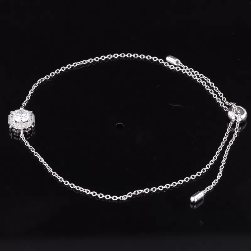 6.5mm Round Brilliant Cut Moissanite S925 Sterling Silver Diamond Bracelet