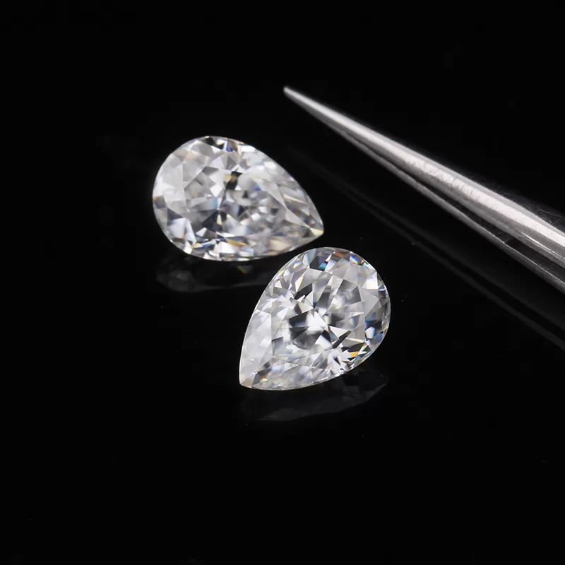 DEF Pear Shape Crushed Ict Cut Moissanite