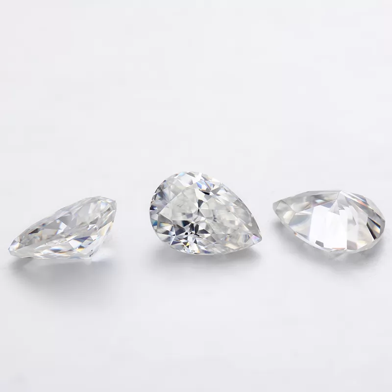 DEF Pear Shape Crushed Ict Cut Moissanite