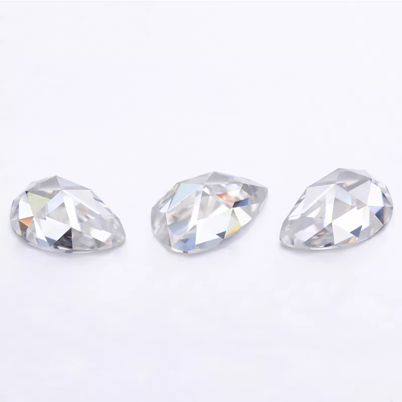 8×10mm DEF Pear Shape Single Rose Cut Moissanite