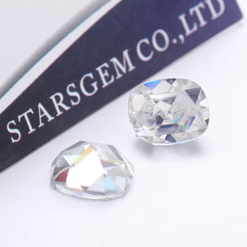 10×12mm DEF Cushion Shape Single Rose Cut Moissanite