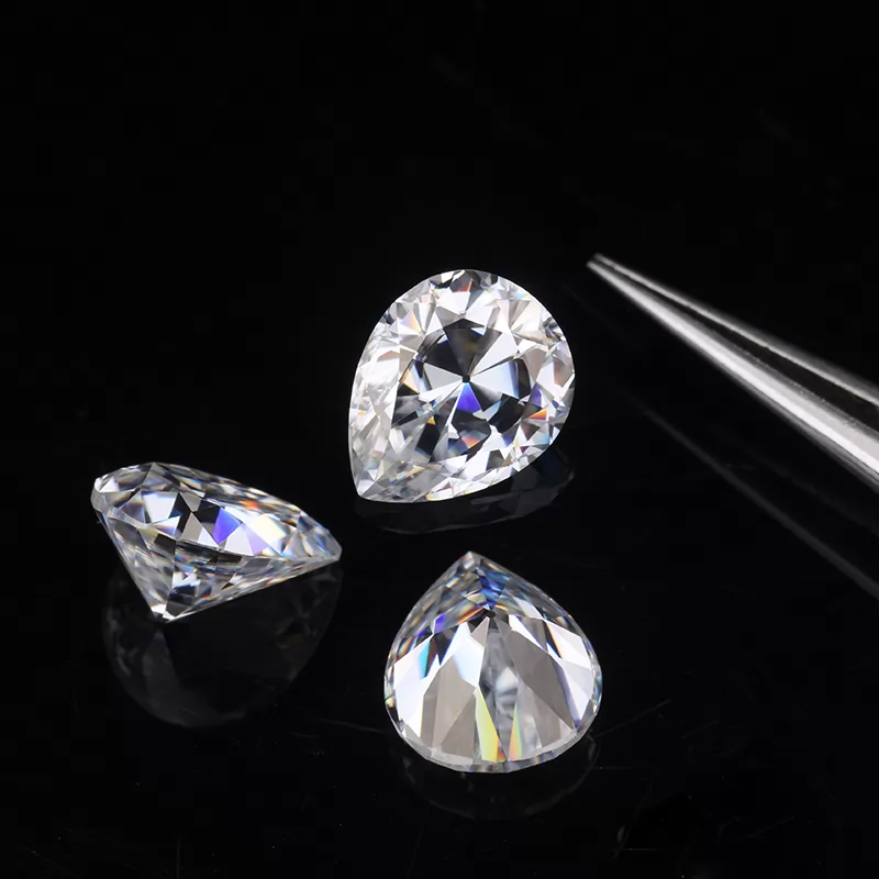 9×11mm Pear Shape Old Mine Cut Moissanite