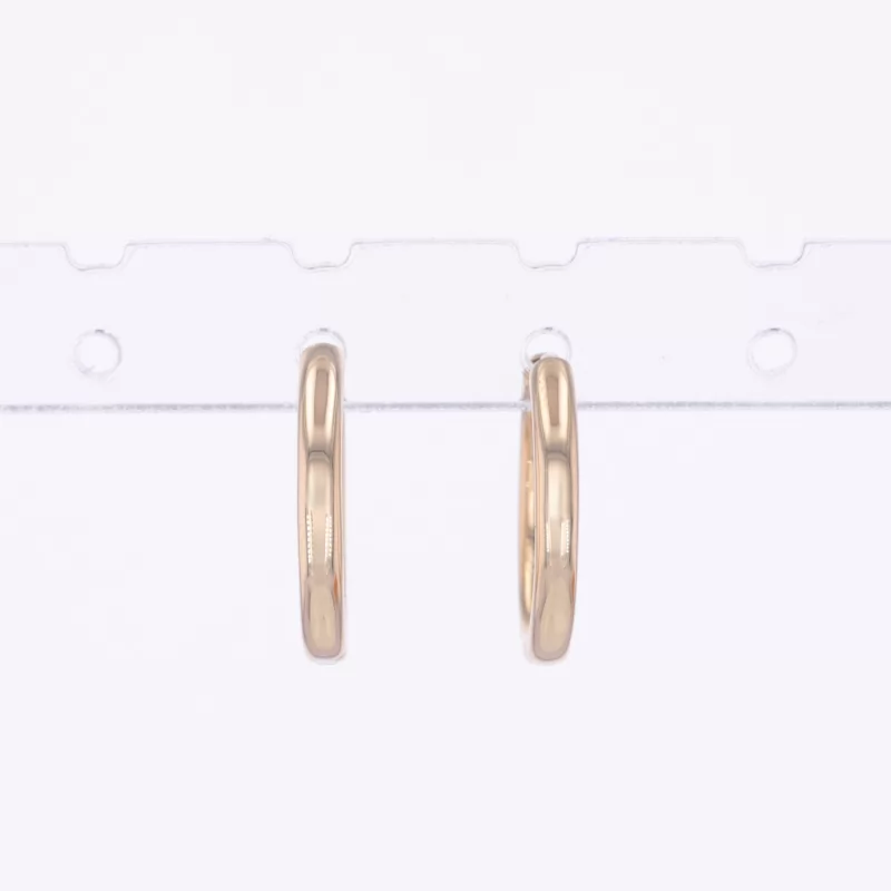 14K Yellow Gold Latch Back Tube Hoop Earrings