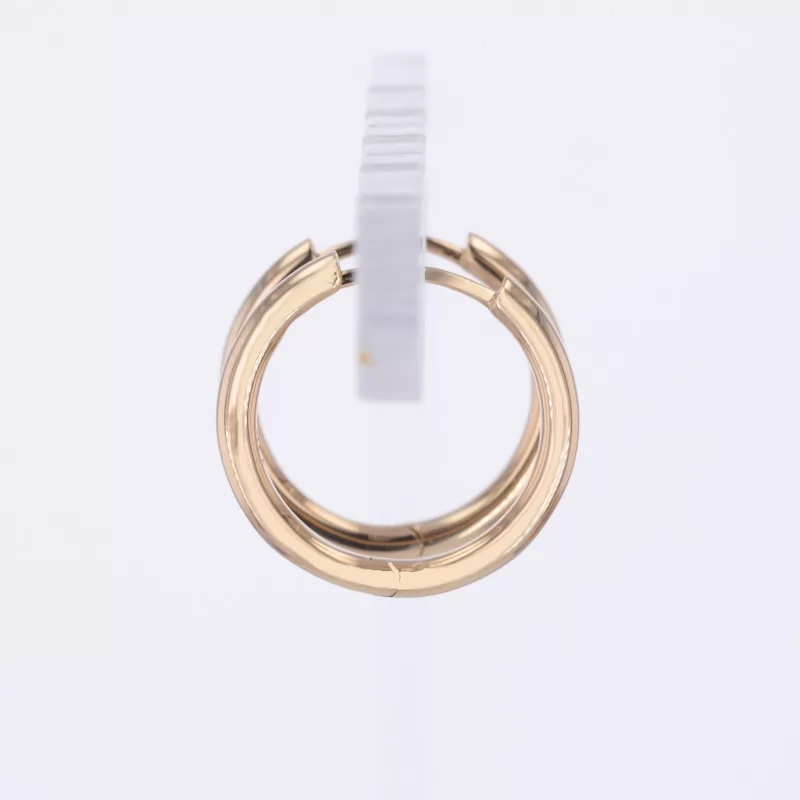 14K Yellow Gold Latch Back Tube Hoop Earrings