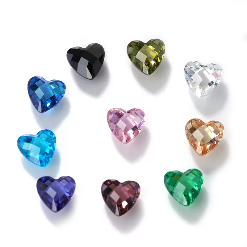 Heart Shape Double Checker Cut Cubic Zirconia