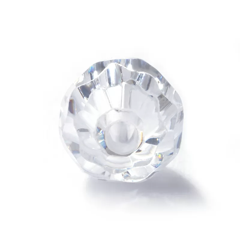 White Round Faceted Bead Cubic Zirconia With Hole