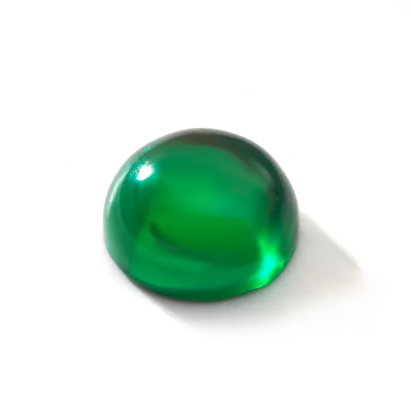 Green Color Flat Back Round Cabochon Cubic Zirconia