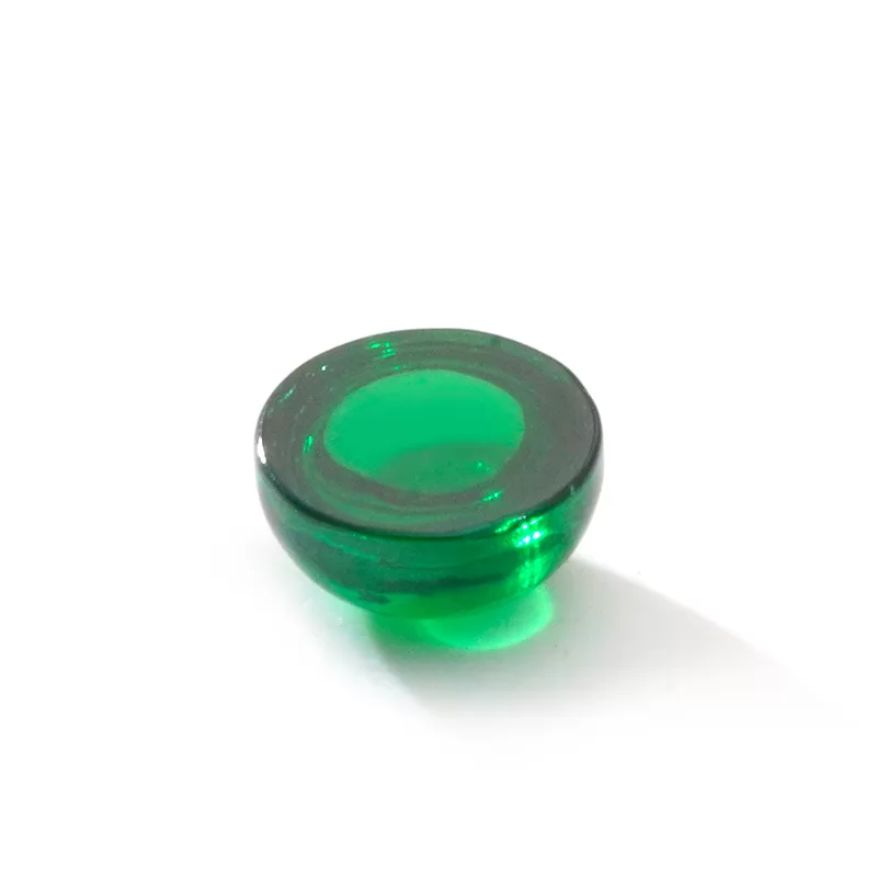 Green Color Flat Back Round Cabochon Cubic Zirconia