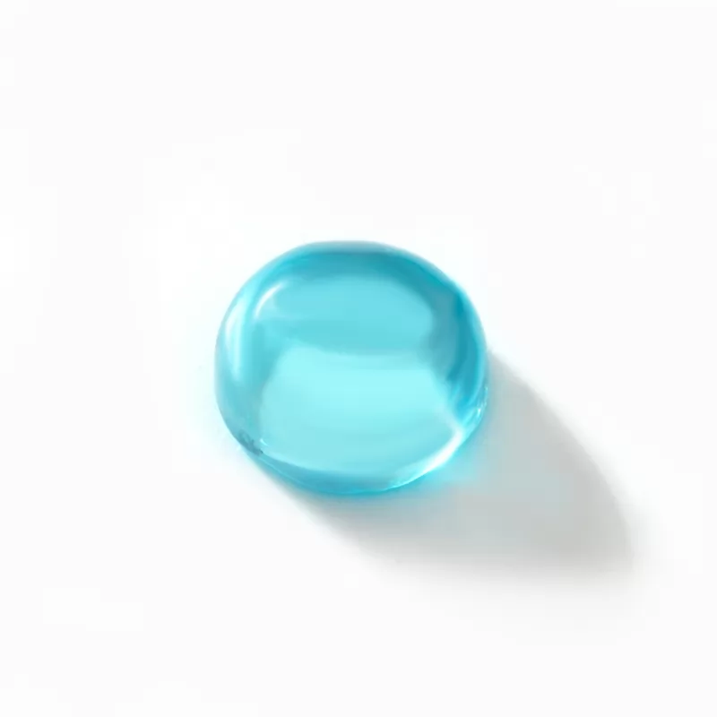 Light Aqua Color Flat Back Round Cabochon Cubic Zirconia