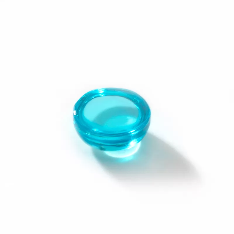 Mid Aqua Color Flat Back Round Cabochon Cubic Zirconia