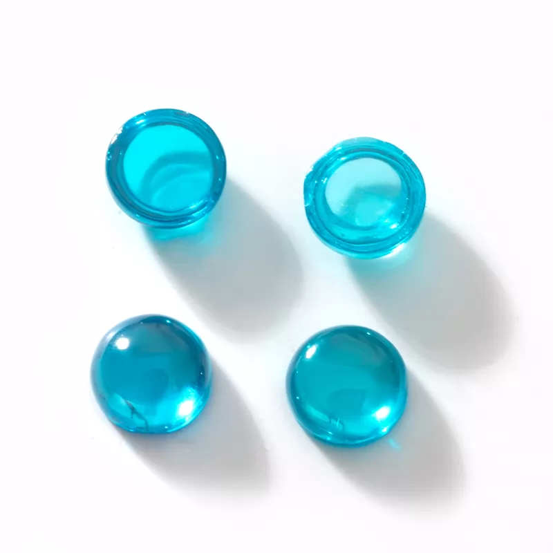 Dark Aqua Color Flat Back Round Cabochon Cubic Zirconia